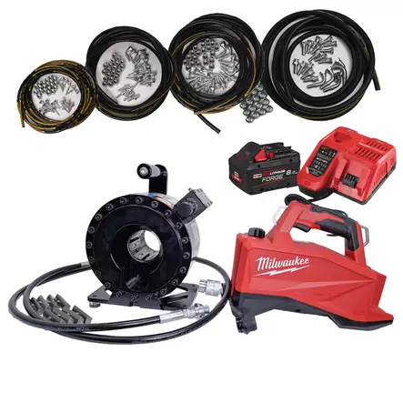 HMP700 hydraulipumppu + Trale PM18 letkupuristin + 4 x 10 m Vincke 2SC=
 hydrauliletku setti - Hydraulikpaket - HMP700PAK2 - 1