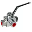 3-VÄGS KULVENTIL L-BORRNING 1/4" BSP 500BAR - Ventiler - VNKVH3F0604 - 1