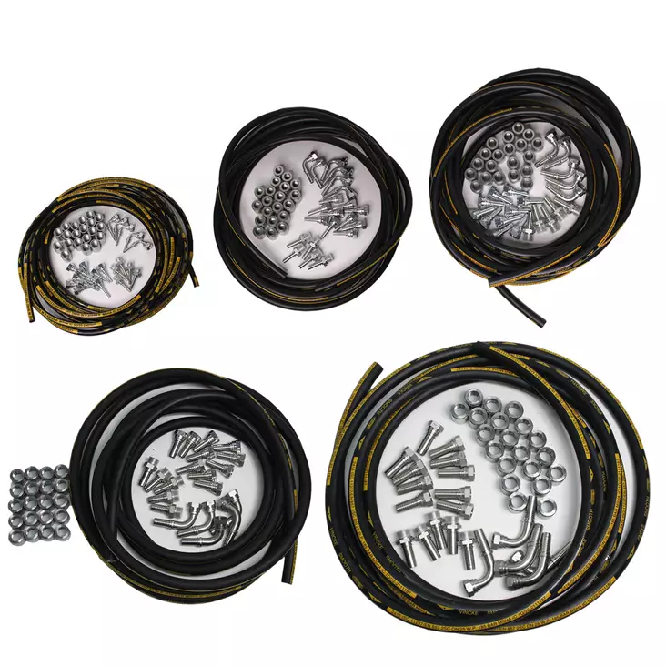 MASTER-SLANGPAKET: 50 M VINCKE 2SC HYDRAULSLANG 1/4" - 1" + BSP-KOPPLINGAR - Hydraulikpaket - MASTERLETKUPAKETTI - 1