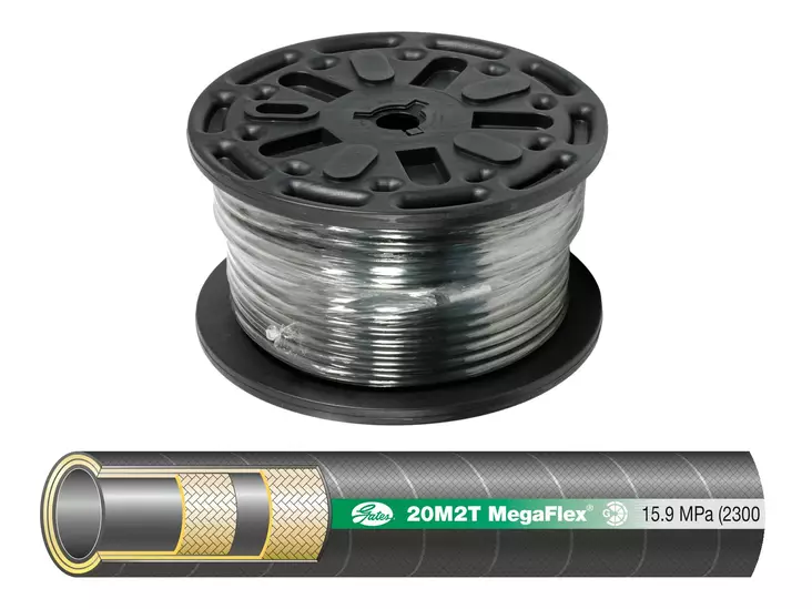 100 M GATES 2SC EN857 HYDRAULSLANG 3/8", 10 MM / 17,5 MM, HEL RULLE - Hydraulikpaket - M2T06-RL100PAK - 1