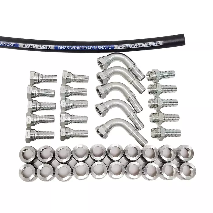 Letkupaketti 10 m Vincke 4SSN spiraaliletku 1" + BSP liittimet - Slangpaket - MAN4S16BSPPAK - 1